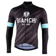 Nalini Bianchi-Milano Long Sleeve Full Zip Cycling Jersey Black