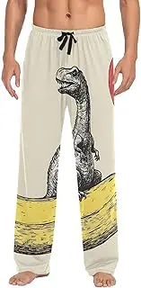 [PDZRMY] Pajama Pants Cute Dinosaur Red Balloon for Men Men's Separate Bottoms, Lounge Pants with Pockets S