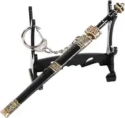 Lanxitown Mini Katana Mini Sword With Plastic Stand Samurai Sword Metal Weapon Model Toy Katana Anime Swords Keychain