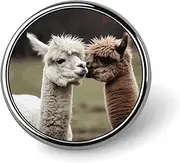 [FZMVSQH] Funny Alpaca Printed Round Button Pin Badges Metal Pinback Buttons 1 Inch Pins for Hat Shirt Clothing Bags Decoration, Circular, Aluminum, Circular, Aluminum