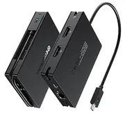 Cable Matters 8-in-1 Portable 40Gbps USB4 Hub (USB 4 Dock) Dual DisplayPort 4K@60Hz, Single DisplayPort 8K@60Hz, 100W PD, Gigabit Ethernet, Compatible with Thunderbolt 4 for XPS, Surface Pro, iPad Pro