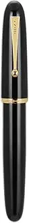 Lanxivi Jinhao 9019 Fountain Pen Dadao Series Black Acrylic Gold Trim #8 Medium Nib with Large Converter for Writing, Signature and Calligraphy
