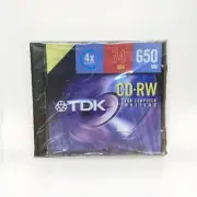 TDK CD-RW 650MB 74MIN; 9-pack W/ Cases; New In Box;