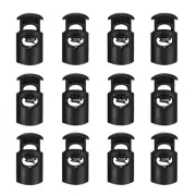 100pcs Plastic Cord Lock, Single Hole Spring Toggle Stopper Cord Fastener, Black