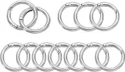 uxcell 35mm OD Spring O Rings, 12 Pack Metal Round Clasp Clip Trigger Snap Spring Keyrings Hook Buckle for Purse Handbag Craft Making, Silver Tone