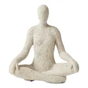 Pilbeam Living Resin Asana Sculpture Ornament Home/Office Decor Speckled Sand