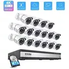 ZOSI 4K 16CH NVR 16X 5MP Home POE Security Camera System 4TB 120ft Night Vision
