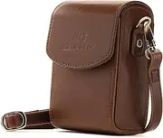 [MegaGear] MG1429 Panasonic Lumix DC-ZS200, Leica C-Lux Leather Camera Case with Strap - Dark Brown