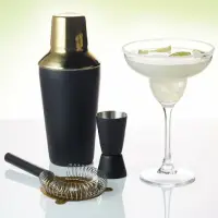 在飛比找momo購物網優惠-【KitchenCraft】雪克杯+隔冰匙量杯調酒組 黑金(
