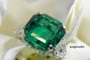 Asscher Cut 3.53CT Real Emerald Women's Wedding Jewelry Ring 14K White Gold Over