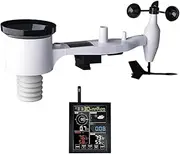 ECOWITT WN1980 Weather Station Kit, Includes WN1980 5.3'' LCD Display Console and WN67 Outdoor Sensor Array, Temperature/Humidity/Rain Rate/Wind Speed&Direction, 433 MHz