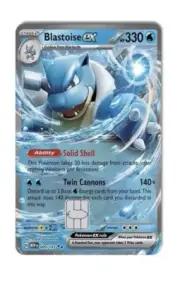 Blastoise EX Credit Card Skin Decal Pokemon Small Chip