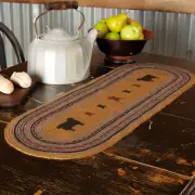 Table Runner Heritage Farms Jute Primitive 13x36 Oval Sheep Kitchen VHC Brands