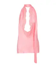 Backless fringed satin top FR38,FR40 pink
