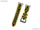 Yellow & Black Skull Crossbones Leather Band Strap for Fitbit Ionic Smartwatches