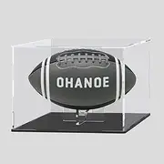 Acrylic Display Case with Detachable Ball Stand, Compatible with Full Size Soccer & Rugby Ball, Dustproof Display Box for Exclusive Collectible Sport Memorabilia