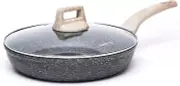CAROTE Nonstick Frying Pan Skillet 8" Non Stick Granite Fry Pan with Glass Lid