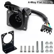 RV Tow Truck Light Wire Connector 4 Pin Flat to 7 Way Blade Trailer Plug Adapter