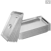 NNEAGS 6X GN Pan Full Size 1/1 GN Pan 2cm Deep Stainless Steel Tray With Lid