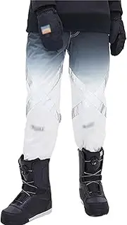 [CLSQLXYJZC] Unisex Ski Pants, Winter Windproof Warm Waterproof Wear Resistant Reflective Strips Adjustable Drawstring Snowboard Pants, for Outdoor Ski Fishing Ski Snow Pants ( Color : Black , Size : X-Large )