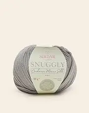 [Sirdar] Snuggly Cashmere Merino Silk 4 Ply, 75% Extra Fine Merino, 20% Silk, 5% Cashmere, Premium Yarn for Knitting and Crochet, Silvery Moon (306), 50g