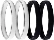 [FUZVOL] 4 PCS Sleeve Garters,Shirt Sleeve Holders for Men and Woman,Anti Slip Shirt Arm Bands,Metal Elastic Sleeve Garters Stays Keeps Cuffs from Sliding, Silver and Black, 7cm/2.76 inches× 1cm/0.39