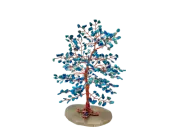 Crystal Chips Tree With Agate Slice Base Blue Howlite Ornaments Money Tree