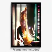 Pixel Art Poster - Awesome Spaghetti (8 Bit Psychedelic Trippy Video Game Print)