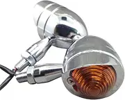 1 Pair Chrome Universal Motorcycle Turn Signal Indicator Light Alloy Scooter Front Tail Flashers Visor For Harley Honda Yamaha Suzuki