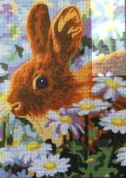 "Little Bunny" Printed Needlepoint Tapestry Canvas 6329