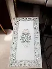 48"x24" White Marble Center Dining Table Paua Shell Stone Inlay Marquetry Decors