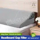 Bed Wedge Pillow Headboard Gap Filler Body Support Foam Cushion w/ Side Pockets