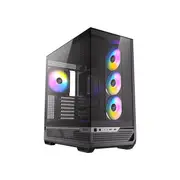 Antec C7-ARGB E-ATX Seamless Panoramic 270 View, USB-C, 4x ARGB PWM Fans. Side Radiator Support. RTX 4090, Back Connect MBs, Flip Door, Black Case
