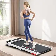 [Black Lord] Walking Pad Treadmill Model MS2, Home Office Gym Exercise 3.4HP Fitness Equipment, Portable Under Desk, Bluetooth APP Control & Remote, Cardio Aerobic Trainer for Jogging Running, White
