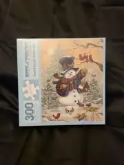 BITS AND PIECES 300 PIECE PUZZLE-LARGE PIECE PUZZLE-WINTER FRIENDS Snowman