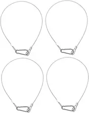 ROMISBABA 4pcs Safety Cable Lock Steel Cable Padlock Steel Cable Lock Safety Cables Outdoor Lock Cable Computer Lock Cable Steel Cable with Loops Adjustable Locking Cable Silver Carbon Steel