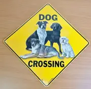 Dog Crossing Metal Sign - Crosswalks 2009 - sealed in plastic