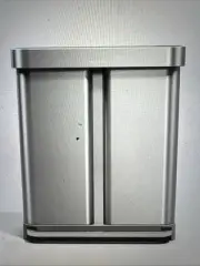 SimpleHuman 58L Dual Compartment Rectangular Trash Can With Foot Pedal New