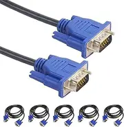 VGA to VGA Cable (5 Feet 5-Pack) VGA to VGA Monitor Cable 1080P Full HD, Male to Male Cord HD15 for Computer PC Monitor Laptop TV Projector (5FT - 5PK)