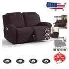 Checkered Loveseat Slipcover Set for Stylish Recliner Protection - 2XL Chocolate
