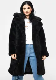 Midnight Leading You On Faux Fur Coat