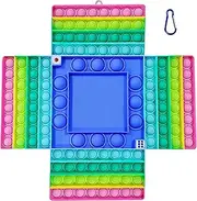 Giant Game Pop It Fidget Toy - Jumbo Poppet Fidget Chess Board Dice Game For Kids – Big Rainbow Bubble Large Ludo Figet. Toys Popper For Anxiety And Stress Relief Sensory Figet Popit For Children