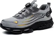 [MIEHUIAI] Work Shoes Men Women Safety Shoes Lightweight Sporty Steel Cap Shoes Non-Slip Air Cushion Breathable Protective Shoes Industrial Shoes, 266 Grey, 40 EU