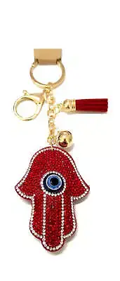 RED HAMSA KEYCHAIN RED STONES ( 0056 RD )