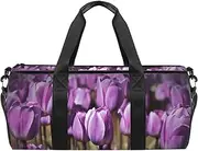EGGDIOQ Field of Tulip Flowers Designed Travel Duffel Bag Luggage Tote Bag Gym Sports Bag for Man Women