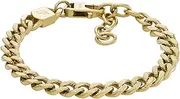 FOSSIL(フォッシル) (FOSAW) Fossil Unisex HARLOW LINEAR TEXTURE Chain Gold Tone Stainless Steel Necklace, JF04698710, ワンサイズ, Stainless Steel, No Gemstone