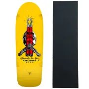 Powell Peralta Skateboard Deck Bruce Lee Skull and Nunchucks Yellow 10" with Gr