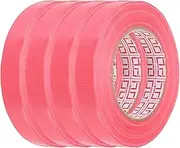 uxcell 4 Rolls Wire Harness Cloth Tape 4/5" x164ft(20mmx50m) 0.2mm Thick Fabric High Adhesive Tearable Heat Resistant Tapes for Carpet Seaming Auto Cable Fixed, Pink