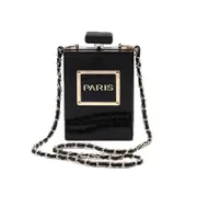 Nevenka Womens Acrylic Paris Perfume Shaped Clutch Evening Banquet Handbag-Black