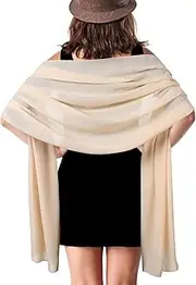 [Jeffdad] Stole Women's Lightweight Soft Scarf Sheer Scarf Stole for Evening Dresses, Chiffon Summer Scarf Organza Stole Festive Stole for Evening Dress Wedding Dress Wedding Everyday
